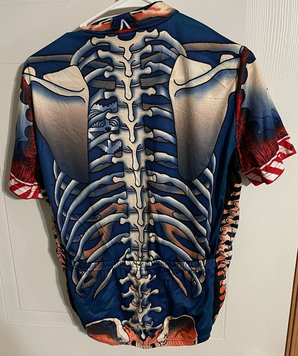 The Bone Collector Cycling Jersey Mens Medium by Primal - Skeleton Halloween