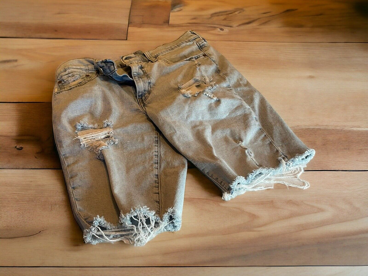 Levi’s 511 Premium Big E Distressed Destroyed Shorts 33