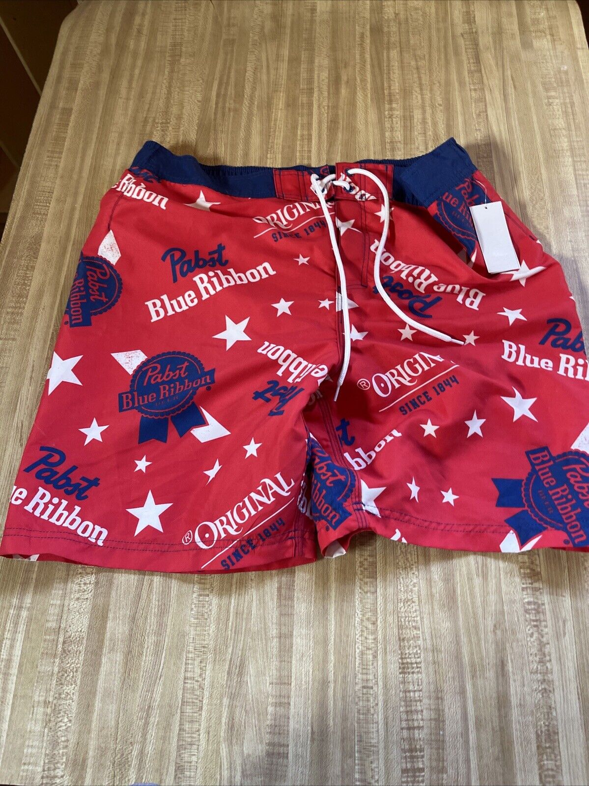 Pabst Blue Ribbon Swim Trunks NWT Large 