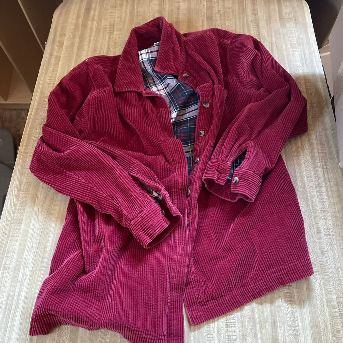 LL Bean Corduroy Flannel Shacket Large 