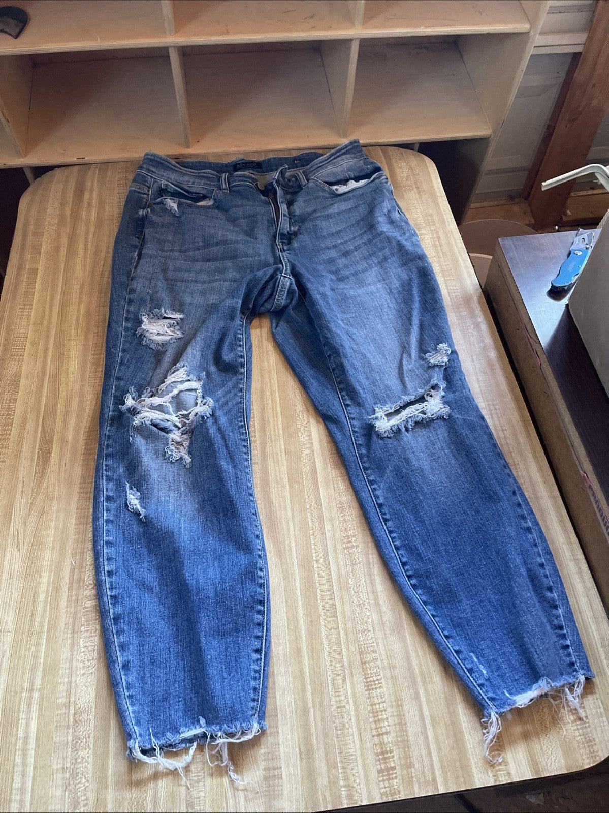 Judy Blue Jeans Distressed Frayed Ankle 14W
