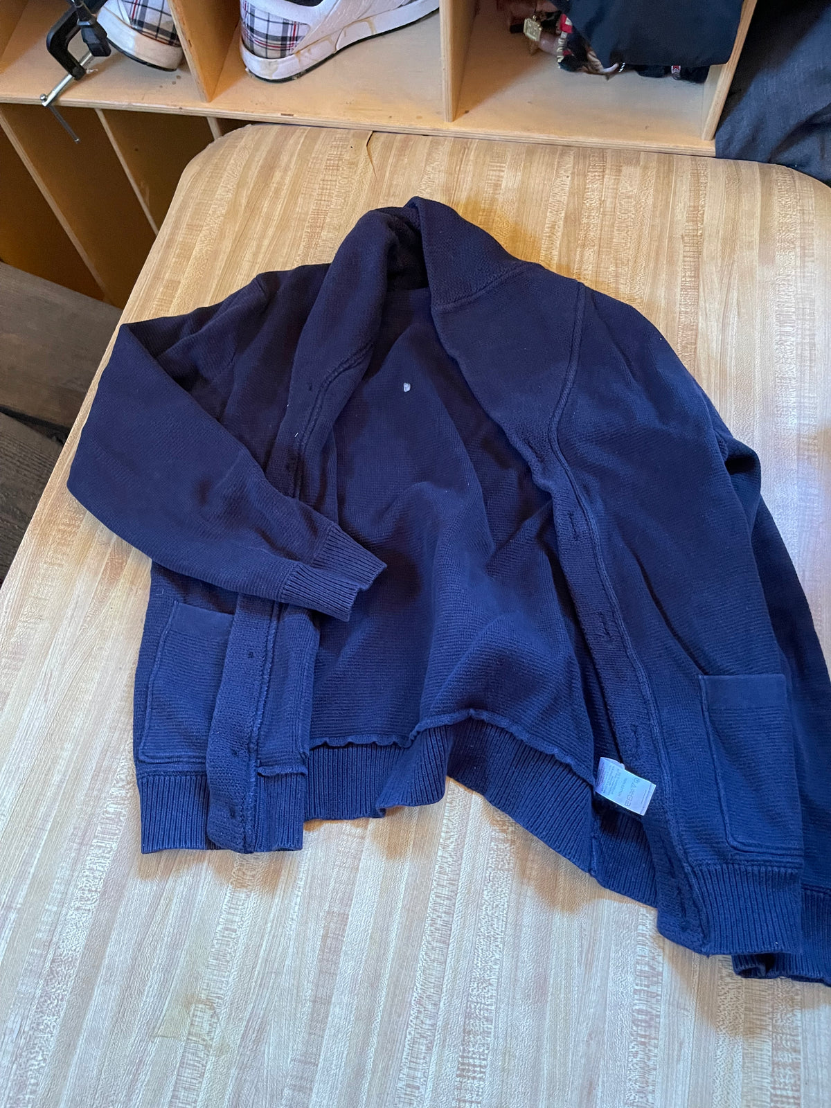British khaki cardigan