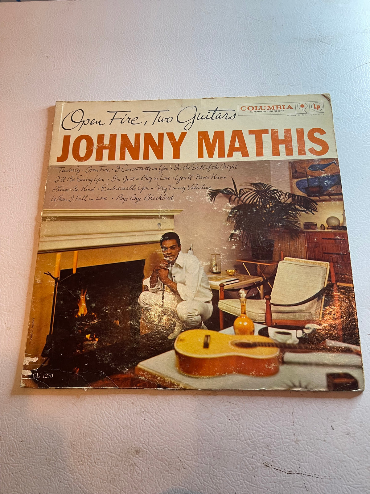 Johnny Mathis open fire two guitars vinyl