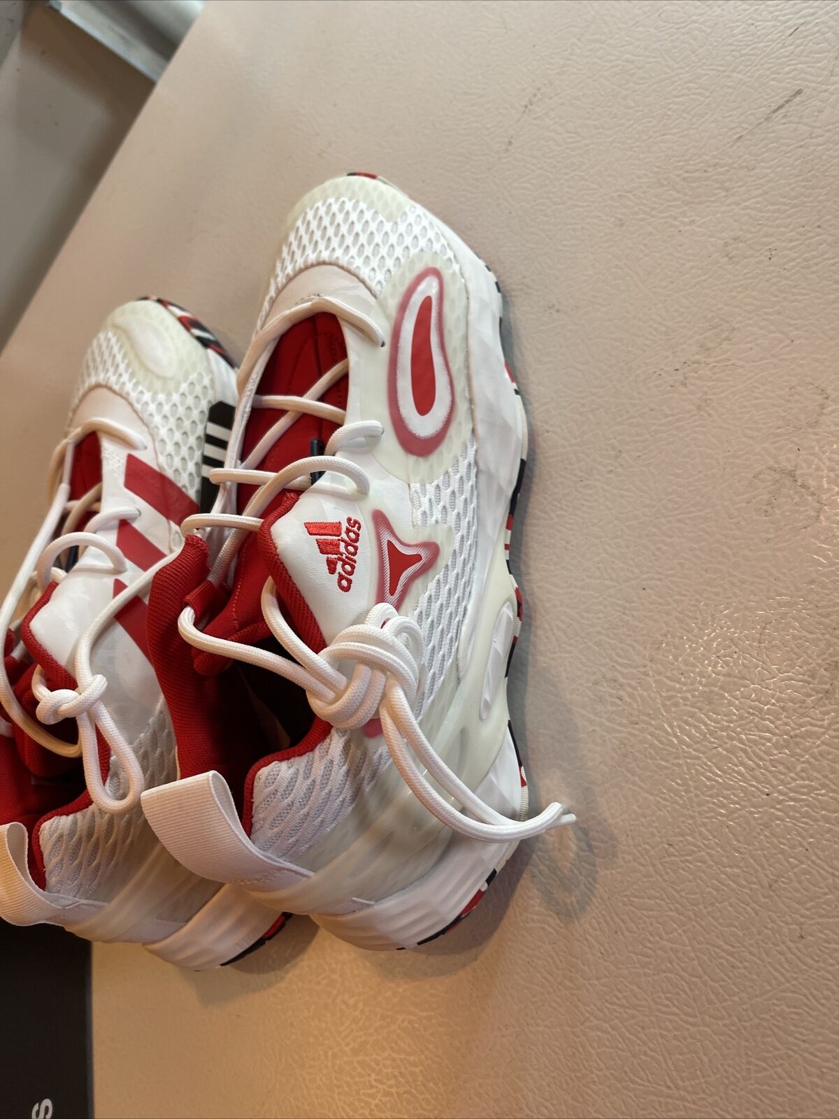 Adidas SM Exhibit A Team USA size 11 white and red athletic shoes with mesh upper and lace-up design