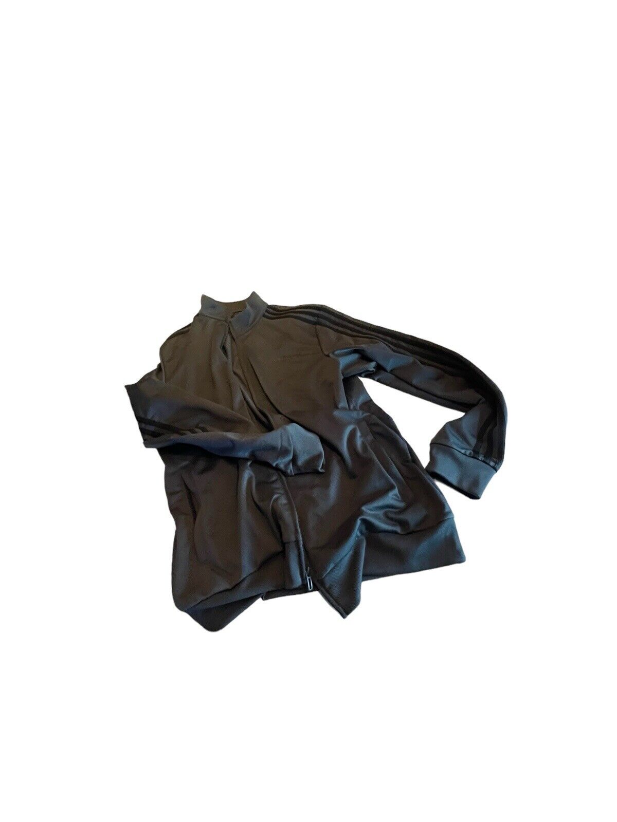 Adidas track jacket large in black with full zipper and signature three stripes on sleeves