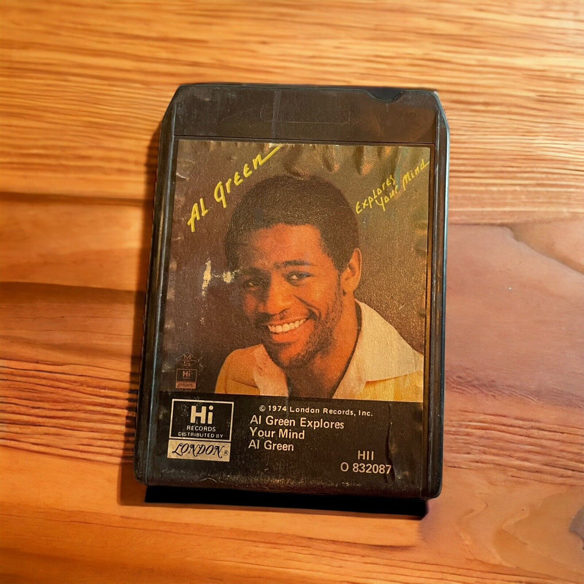 Al Green 8 track tape featuring Al Green Explores Your Mind album cover with smiling portrait