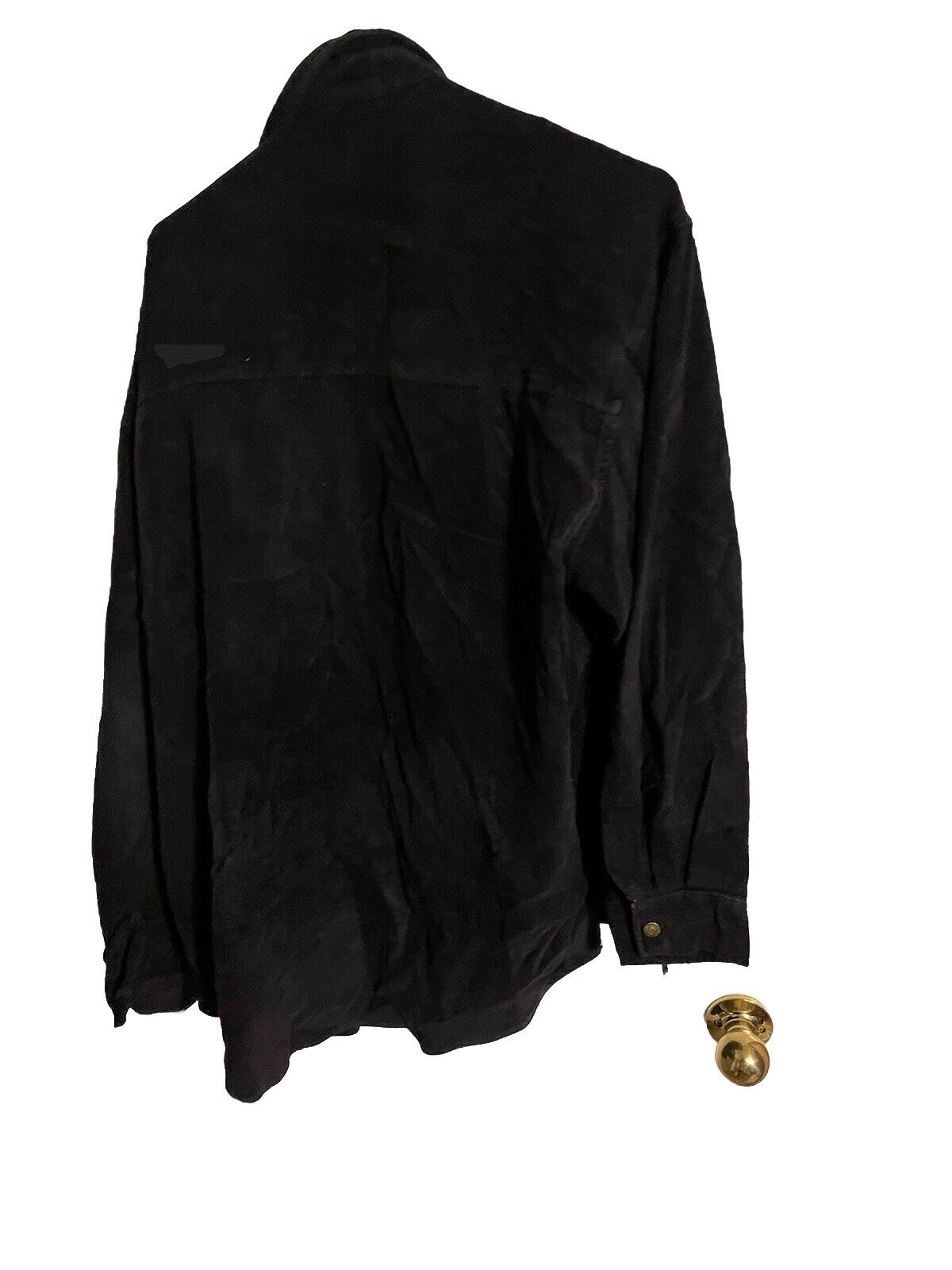 Black jacket shown from back with buttoned cuffs by 1118 Emporium, anchor blue jacket extra large style