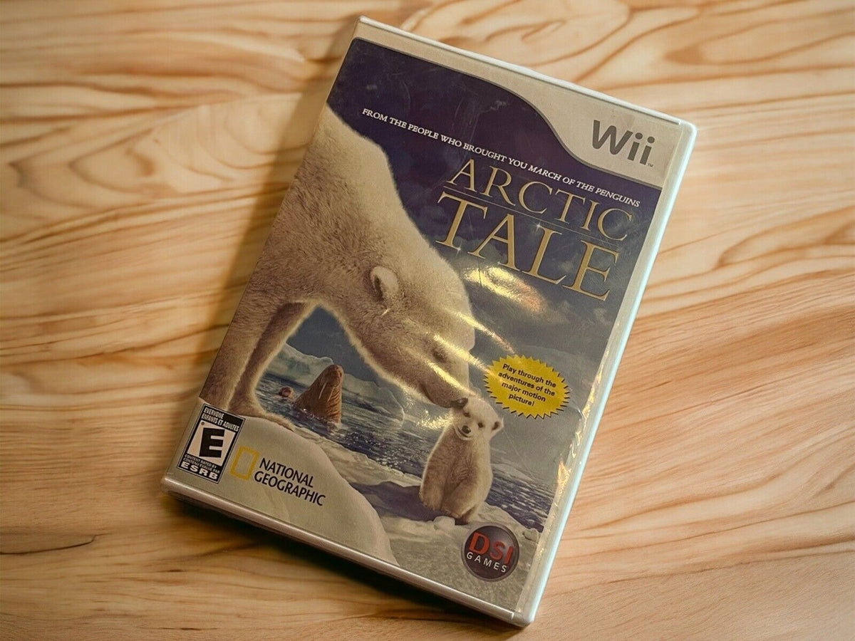 Arctic Tale Wii complete in box featuring polar bears on the cover with National Geographic branding