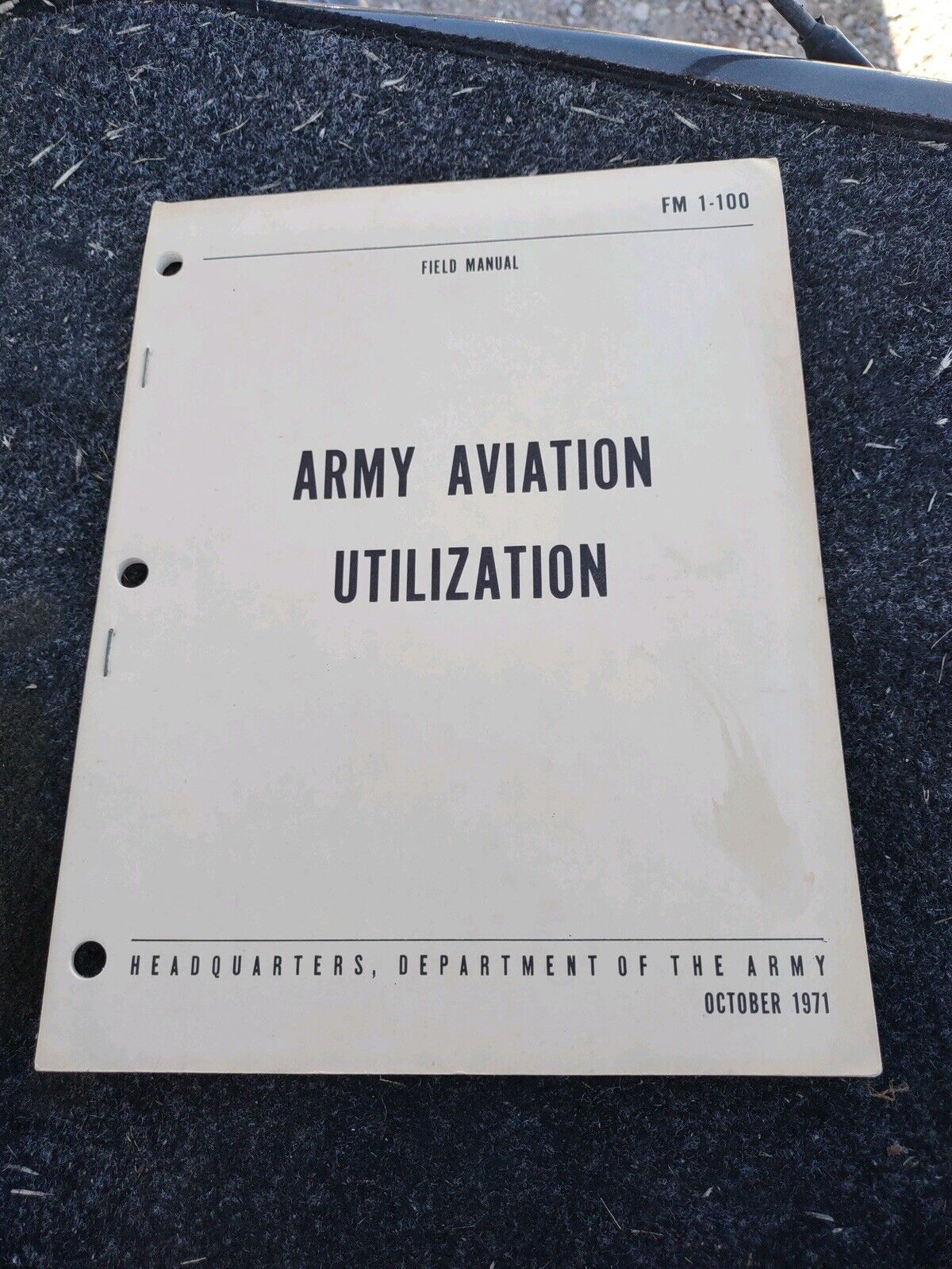 Army aviation field manual titled Army Aviation Utilization from October 1971 by Department of the Army