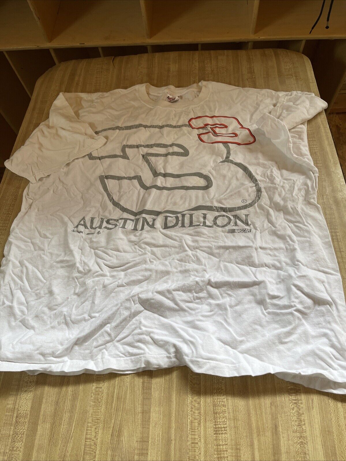 White Austin Dillon 3XL t shirt with large number 3 and racing logo design