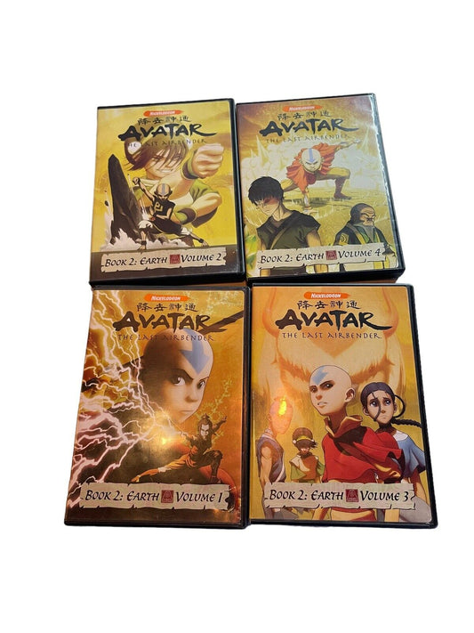 Avatar The Last Airbender DVD set Book 2 Earth Volume 1 to 4 featuring animated characters in action scenes