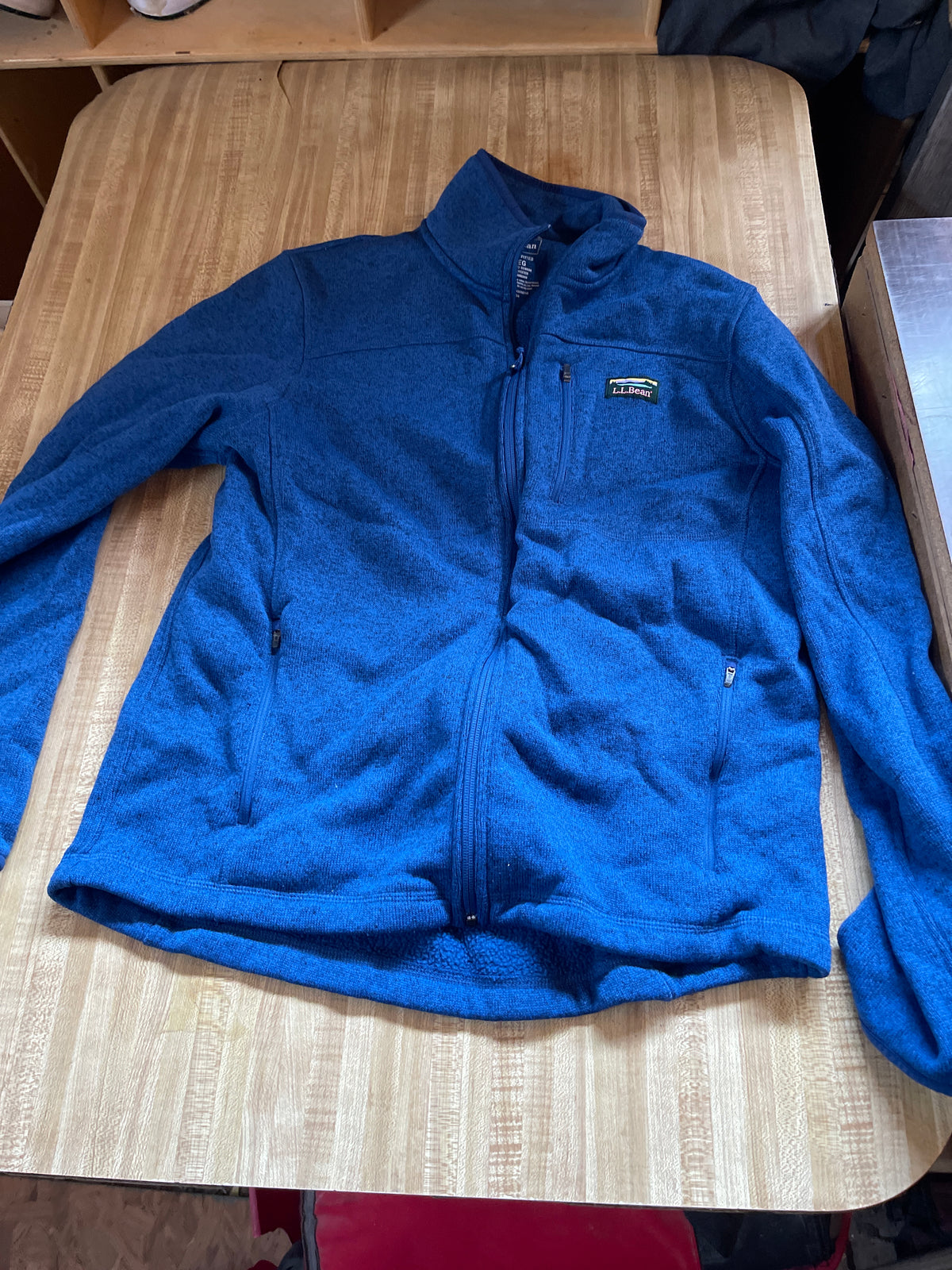 LL bean full zip sweater large