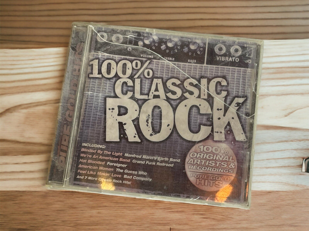 100 percent classic rock CD compilation with original artists and recordings in a clear case