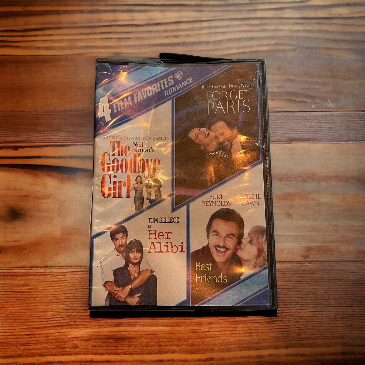 1118 Emporium romantic comedy movie collection DVD case featuring four classic films on wooden background