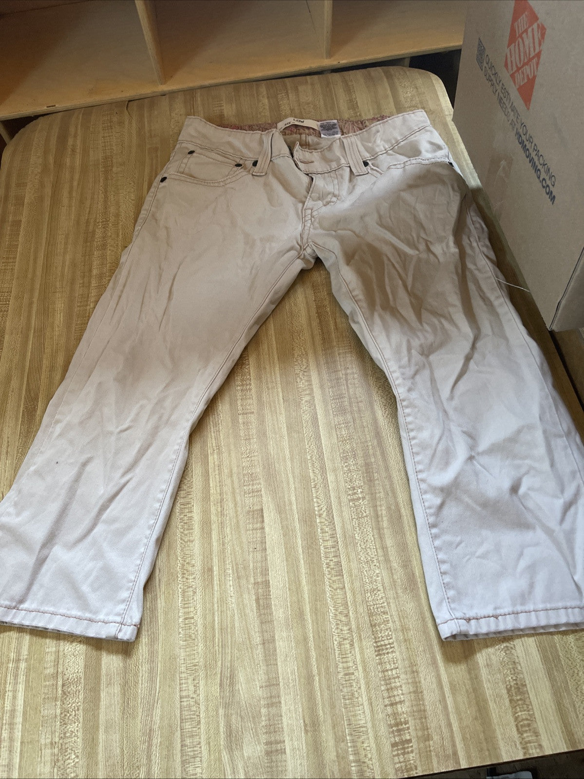 Levis 542 Low Jeans Womens Size 12 Light Beige Straight Cotton Stretch Casual