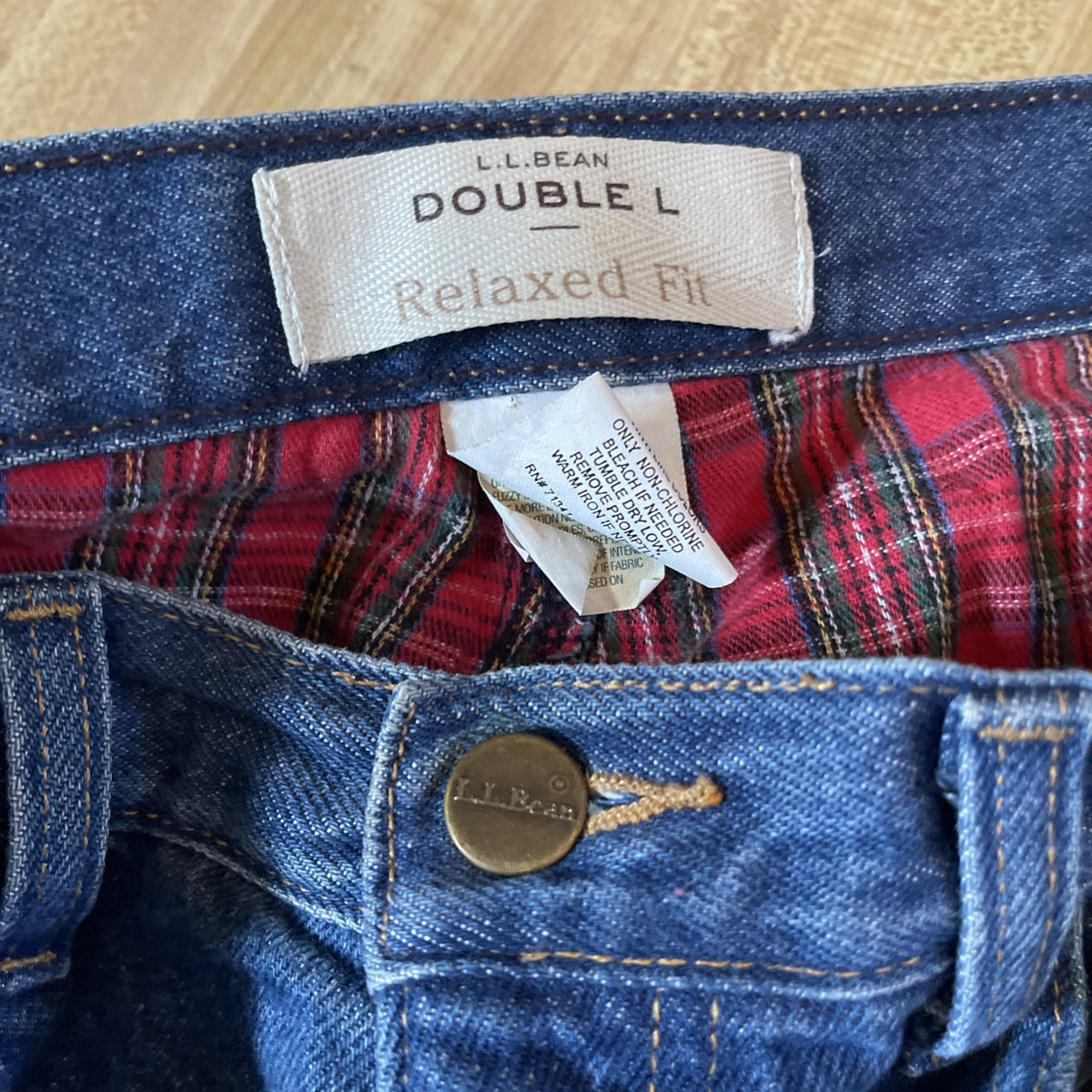 LL Bean Double L Flannel Lined Jeans 12