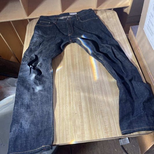 gustin jeans raw selvedge  button fly 40x30