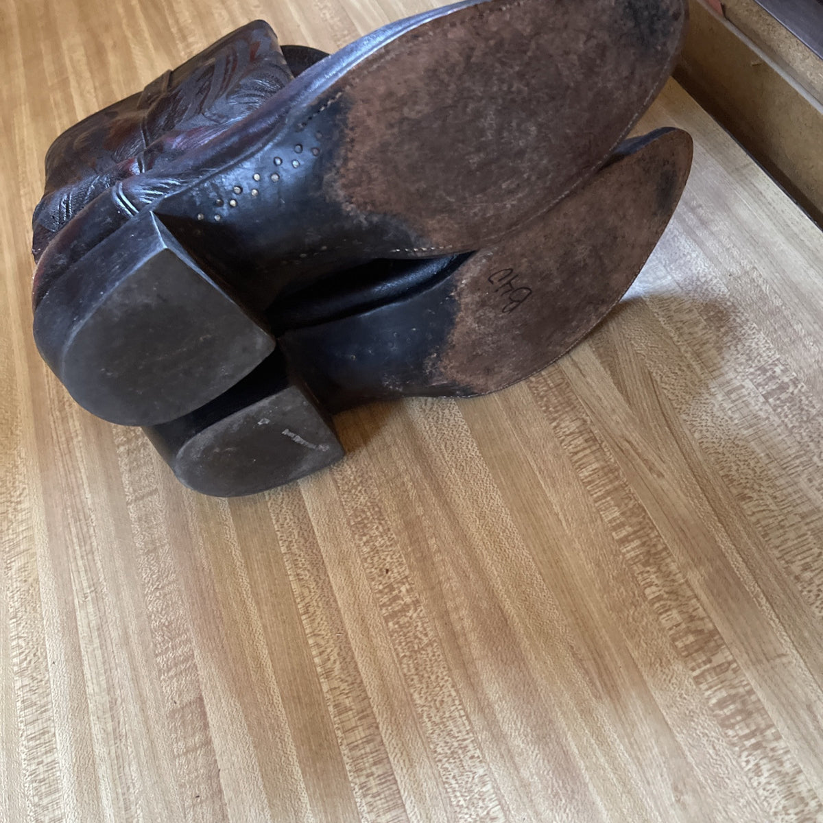 Lucchese 2000 Boots 11.5 B Black Cherry Leather