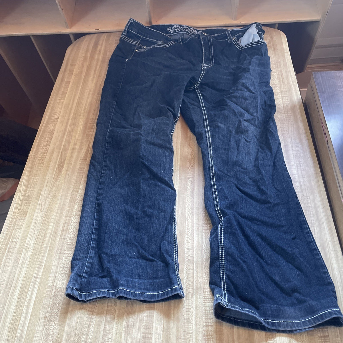 Wax Jeans 3X Baggy Wide Leg Flap Pockets 