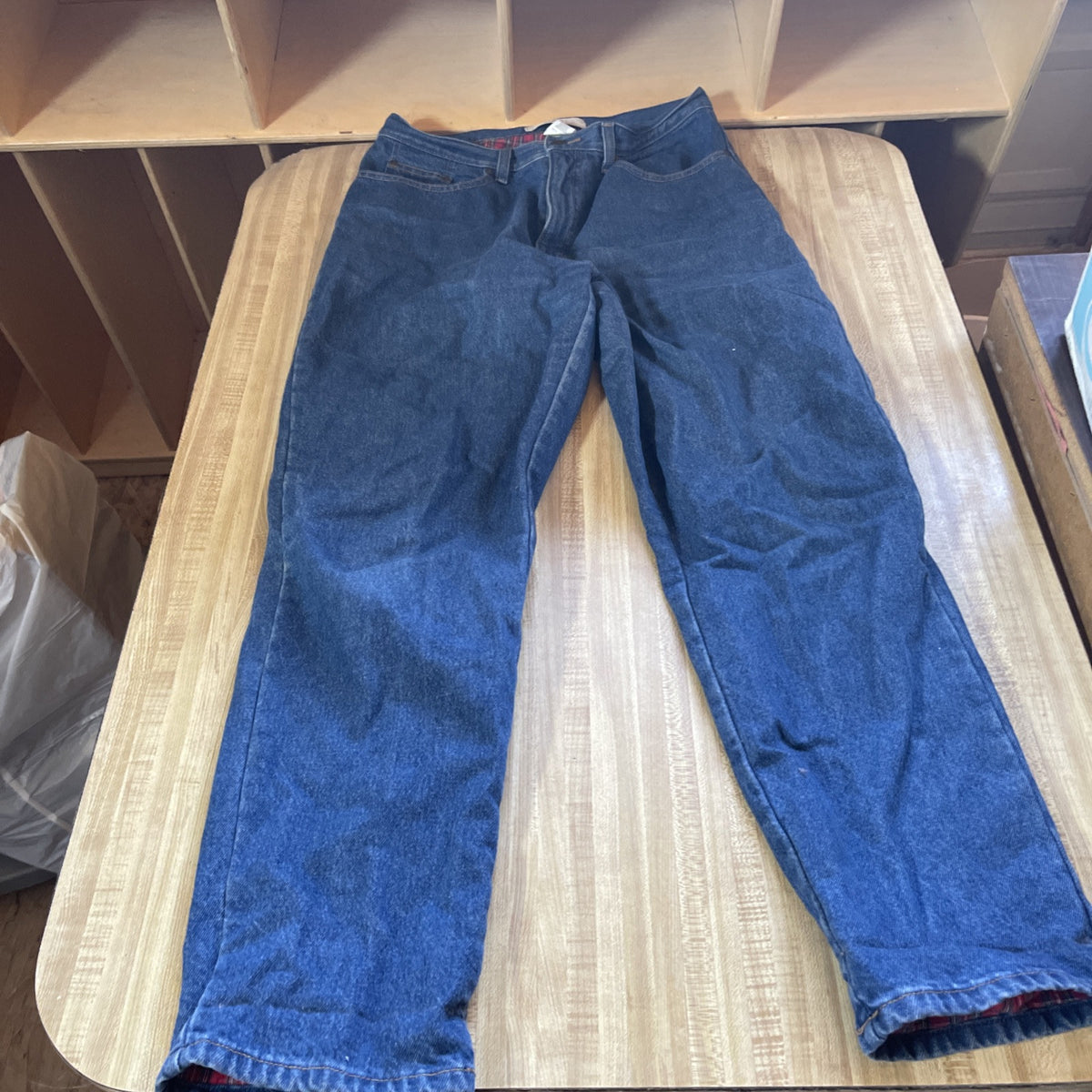 LL Bean Double L Flannel Lined Jeans 12