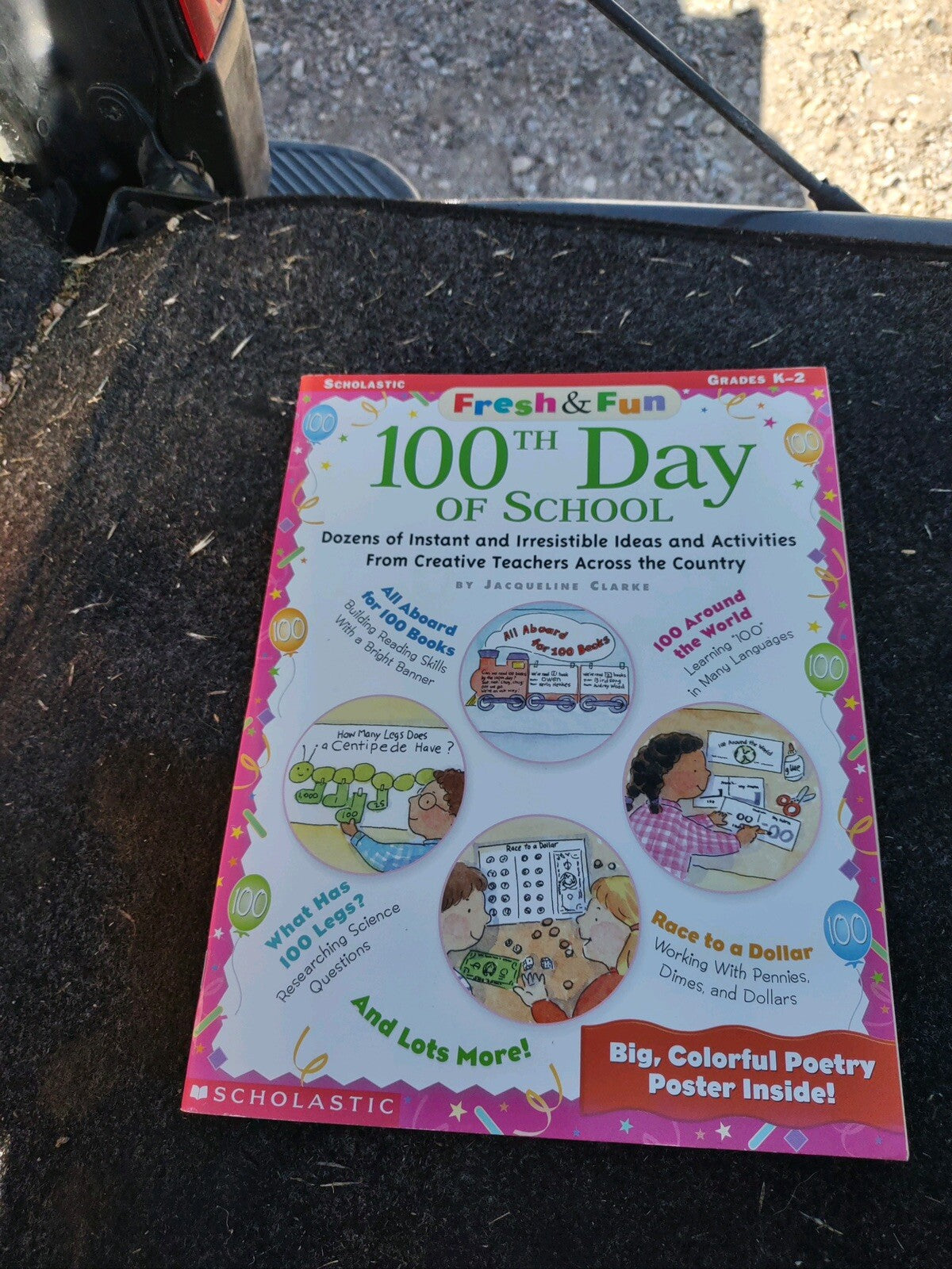 Fresh and Fun 100th day of school activities book with colorful educational ideas and poetry poster