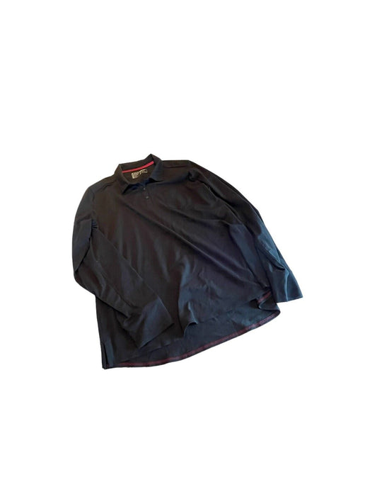 XL black tactical polo shirt from 1118 Emporium with long sleeves and collar